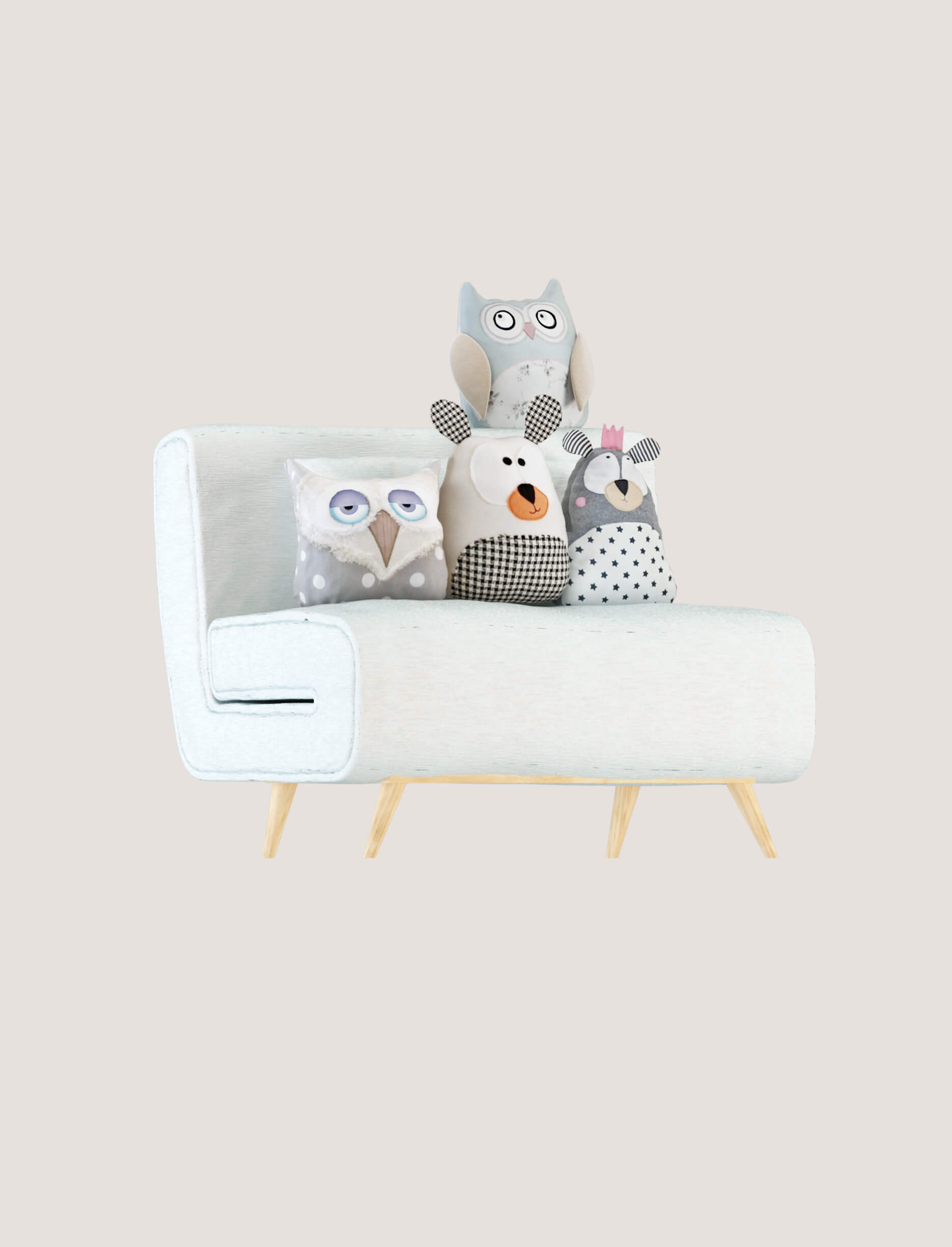 Foldable Sofa with Pillows